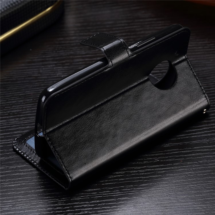 Crazy Horse Leather Wallet Case for Motorola Moto G5 - Black-3