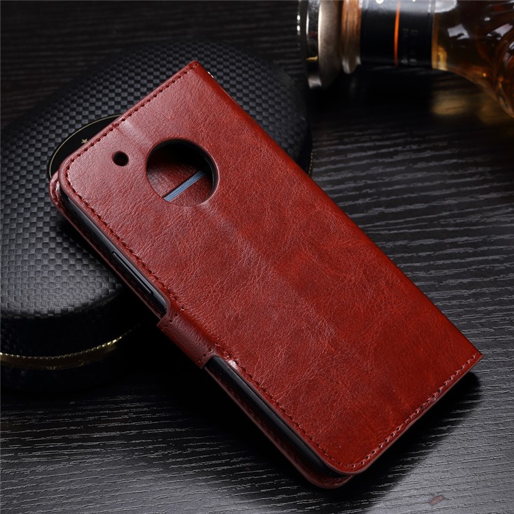 Crazy Horse Wallet Leather Stand Case for Motorola Moto G5 - Brown-2