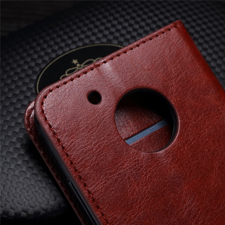 Crazy Horse Wallet Leather Stand Case for Motorola Moto G5 - Brown-4
