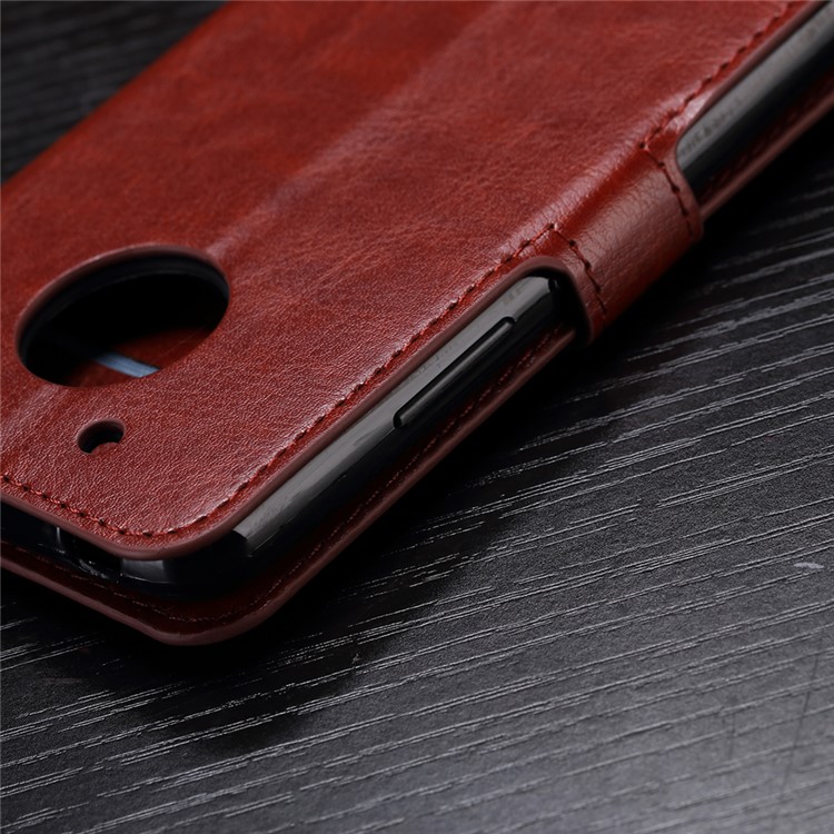 Crazy Horse Wallet Leather Stand Case for Motorola Moto G5 - Brown-6