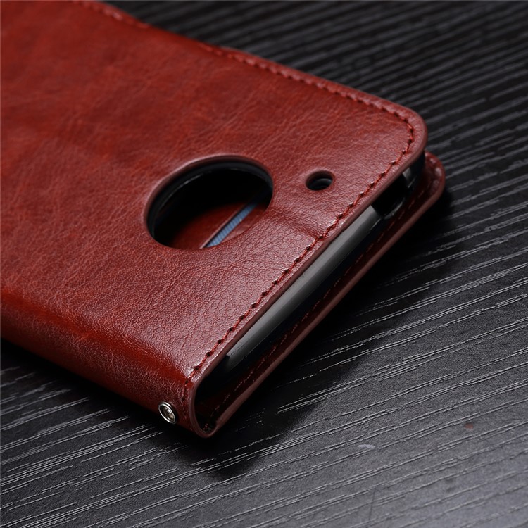 Crazy Horse Wallet Leather Stand Case for Motorola Moto G5 - Brown-7
