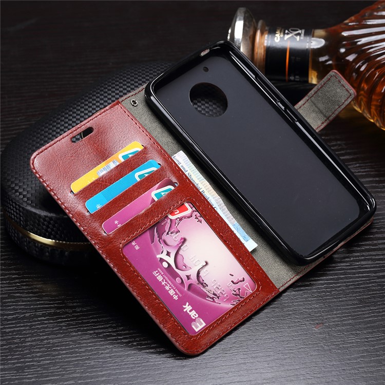 Crazy Horse Wallet Leather Stand Case for Motorola Moto G5 - Brown-8