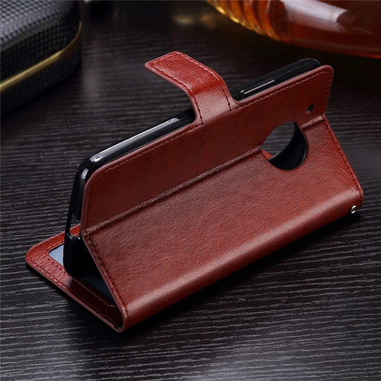 Crazy Horse Wallet Leather Stand Case for Motorola Moto G5 - Brown-9