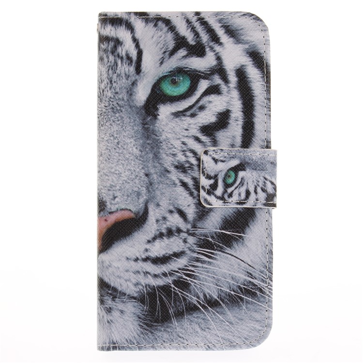 Pattern Printing Leather Wallet Case for Motorola Moto G5 - Tiger Pattern-2
