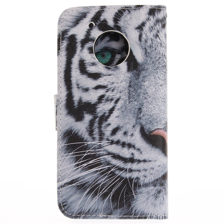 Pattern Printing Leather Wallet Case for Motorola Moto G5 - Tiger Pattern-3