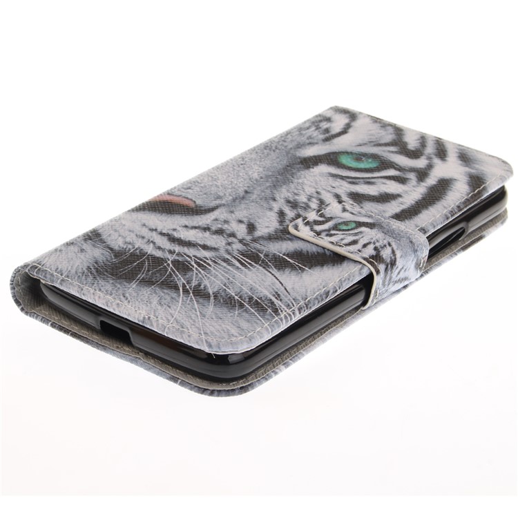 Pattern Printing Leather Wallet Case for Motorola Moto G5 - Tiger Pattern-4