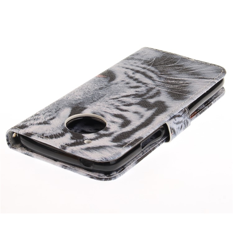 Pattern Printing Leather Wallet Case for Motorola Moto G5 - Tiger Pattern-5