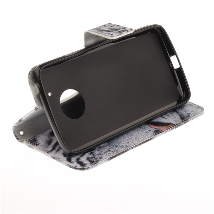 Pattern Printing Leather Wallet Case for Motorola Moto G5 - Tiger Pattern-6