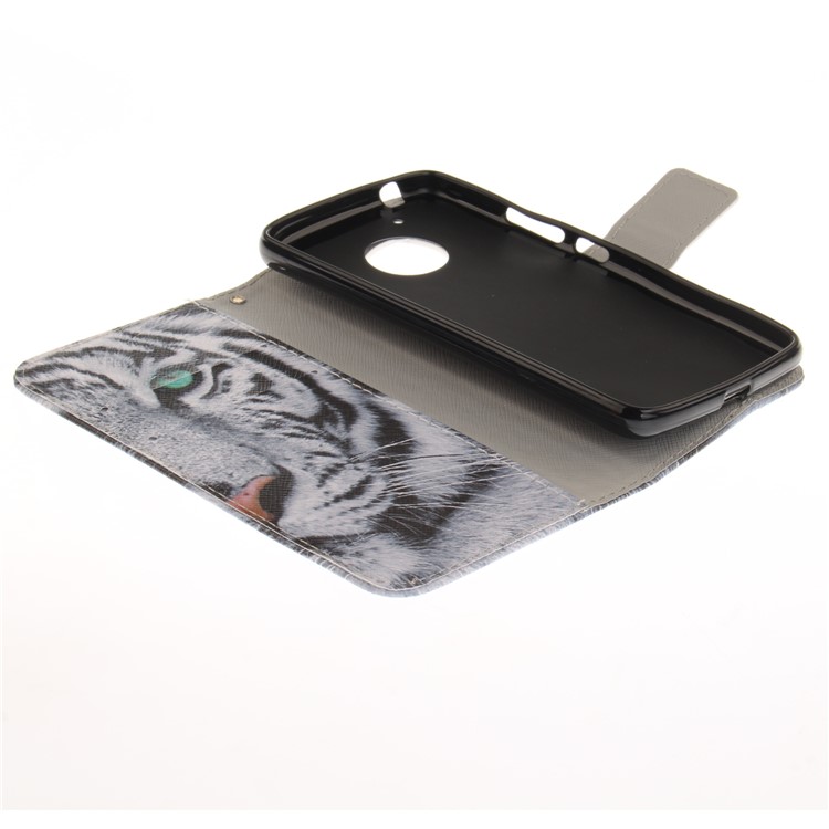 Pattern Printing Leather Wallet Case for Motorola Moto G5 - Tiger Pattern-8