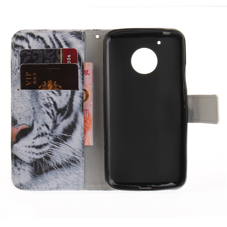Pattern Printing Leather Wallet Case for Motorola Moto G5 - Tiger Pattern-9