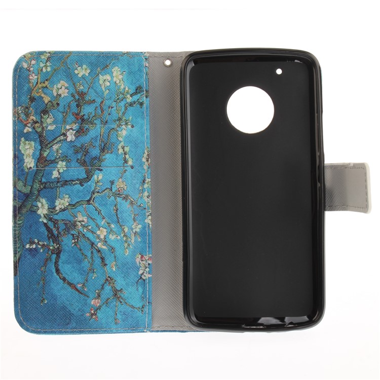 Pattern Printing Magnetic Leather Stand Case for Motorola Moto G5 Plus - Tree with Flowers-10