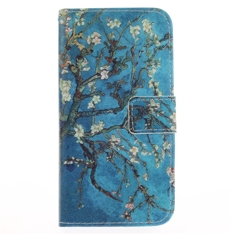 Pattern Printing Magnetic Leather Stand Case for Motorola Moto G5 Plus - Tree with Flowers-2