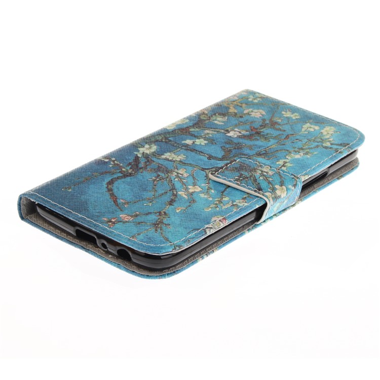 Pattern Printing Magnetic Leather Stand Case for Motorola Moto G5 Plus - Tree with Flowers-4
