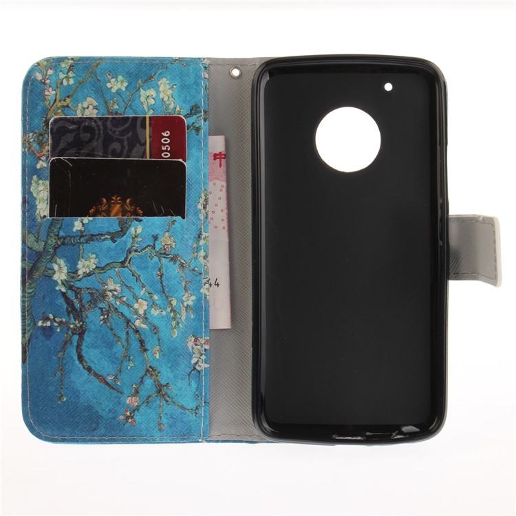Pattern Printing Magnetic Leather Stand Case for Motorola Moto G5 Plus - Tree with Flowers-9