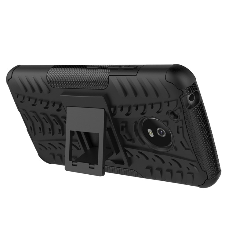 For Motorola Moto G5 Tyre Pattern Kickstand PC + TPU Back Case Accessory - Black-11