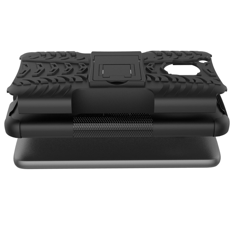 For Motorola Moto G5 Tyre Pattern Kickstand PC + TPU Back Case Accessory - Black-3