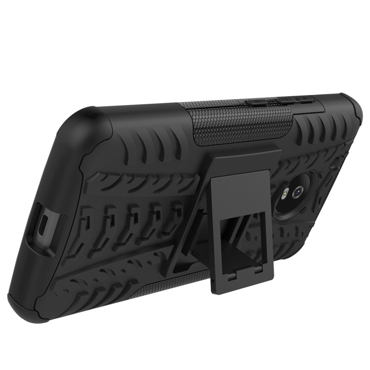 For Motorola Moto G5 Tyre Pattern Kickstand PC + TPU Back Case Accessory - Black-4
