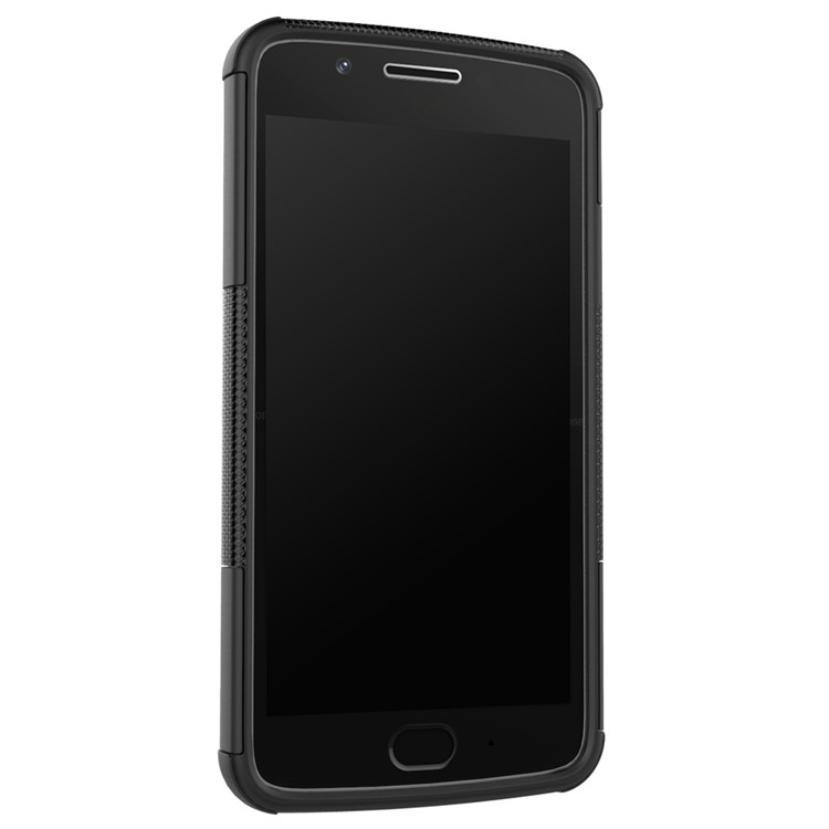 For Motorola Moto G5 Tyre Pattern Kickstand PC + TPU Back Case Accessory - Black-7