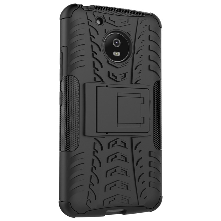 For Motorola Moto G5 Tyre Pattern Kickstand PC + TPU Back Case Accessory - Black-9