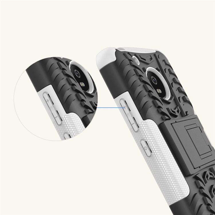 2-in-1 Tyre Pattern Kickstand PC + TPU Hybrid Phone Case for Motorola Moto G5 - White-2