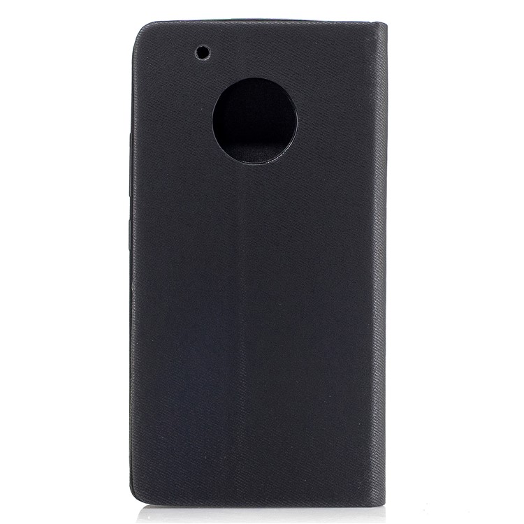 For Motorola Moto G5 Plus Assorted Color Leather Card Holder Stand Case with Card Holder - Black-2