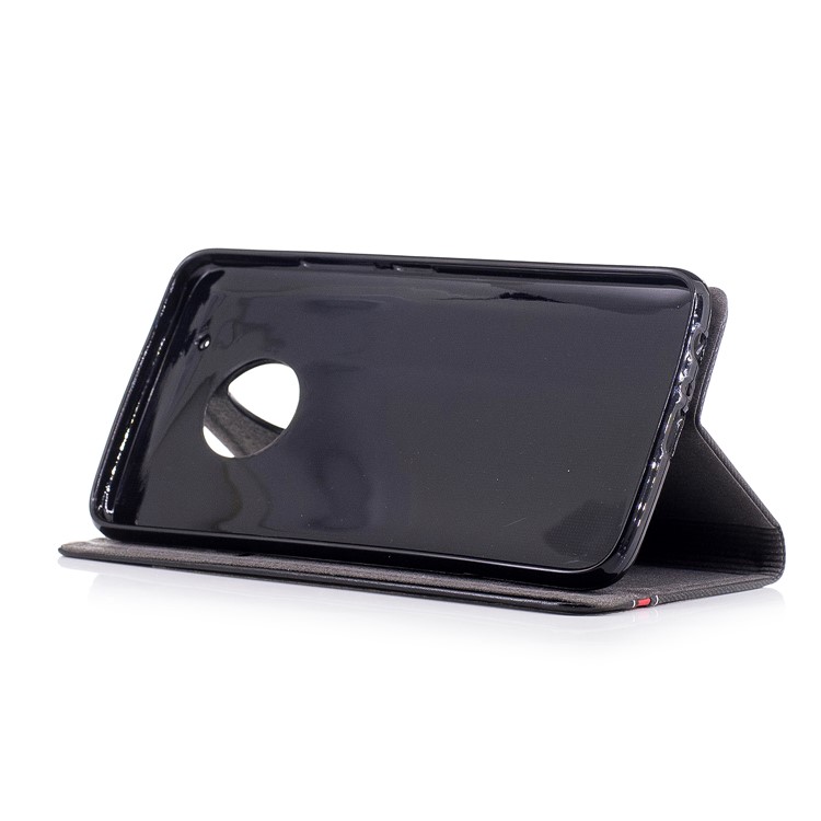For Motorola Moto G5 Plus Assorted Color Leather Card Holder Stand Case with Card Holder - Black-4