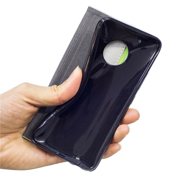 For Motorola Moto G5 Plus Assorted Color Leather Card Holder Stand Case with Card Holder - Black-7