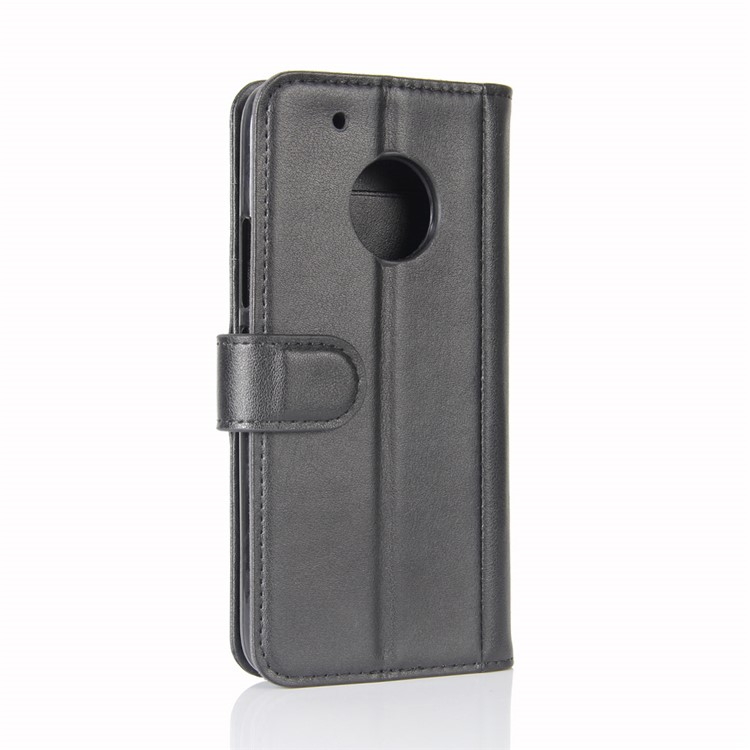 Genuine Split Wallet Leather Protection Cell Phone Case for Motorola Moto G5 Plus - Black-7