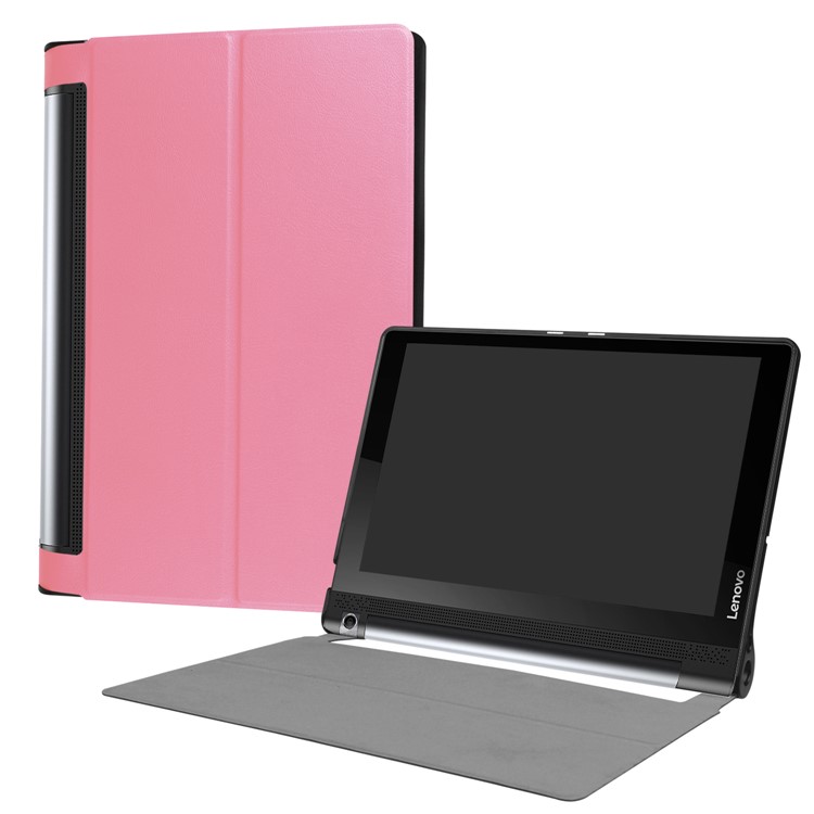 Stand Leather Flip Shell for Lenovo Yoga Tab 3 10.0 Plus / 10.0 Pro X90 - Pink-1
