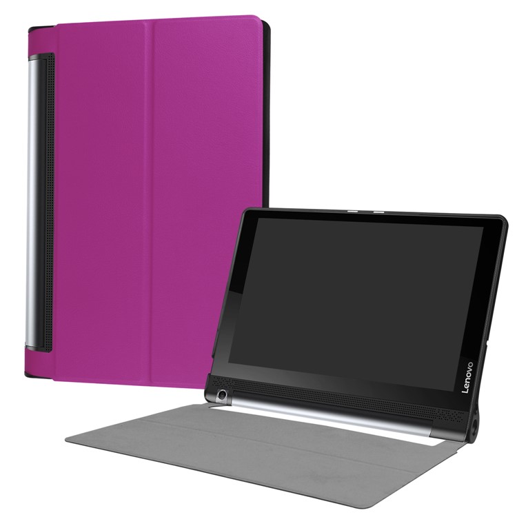 Stand Leather Protective Cover Case for Lenovo Yoga Tab 3 10.0 Plus / 10.0 Pro X90 - Purple-1