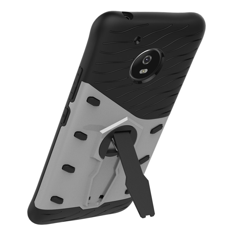 Armor PC + TPU Hybrid Case with Kickstand for Motorola Moto G5 - Silver-2
