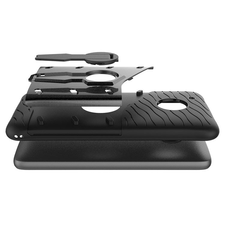 Armor PC + TPU Hybrid Case with Kickstand for Motorola Moto G5 - Silver-8