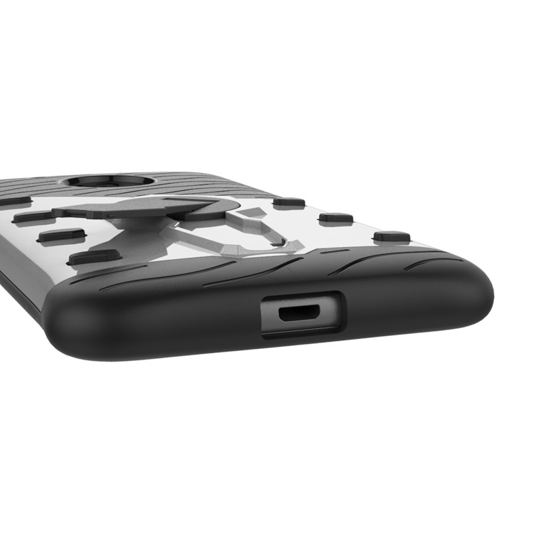 Armor PC + TPU Hybrid Case with Kickstand for Motorola Moto G5 - Silver-9