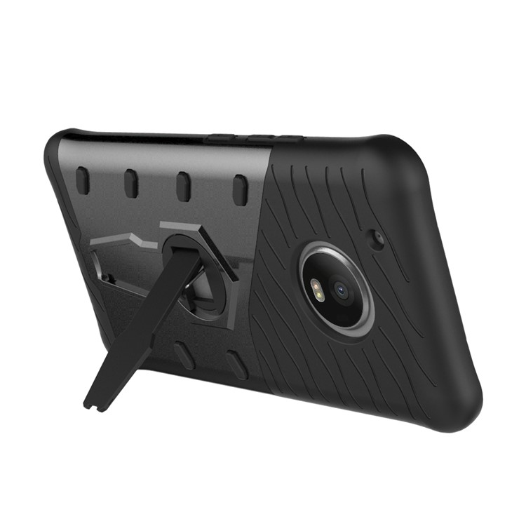 Armor PC + TPU Hybrid Case with Kickstand for Motorola Moto G5 Plus (2017) - Grey-14