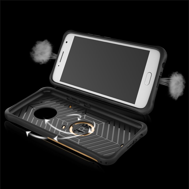 Armor PC + TPU Hybrid Case with Kickstand for Motorola Moto G5 Plus (2017) - Grey-20