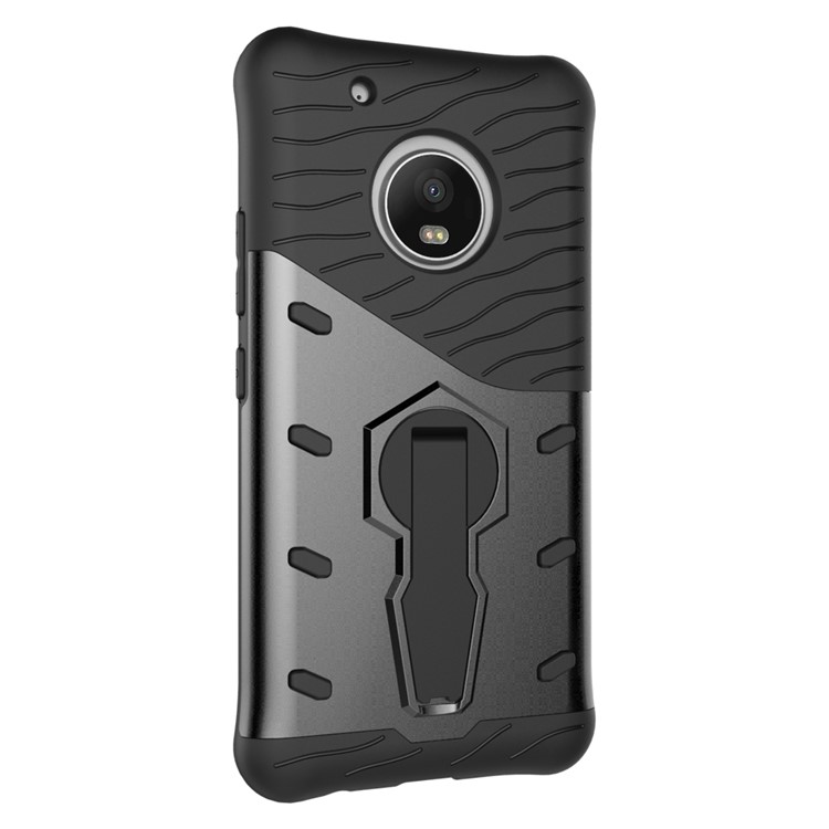 Armor PC + TPU Hybrid Case with Kickstand for Motorola Moto G5 Plus (2017) - Grey-8
