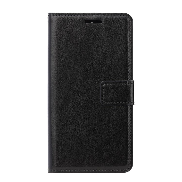 Crazy Horse Leather Wallet Cell Phone Casing with Stand for Lenovo K6 - Black-2