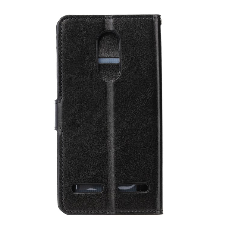 Crazy Horse Leather Wallet Cell Phone Casing with Stand for Lenovo K6 - Black-3