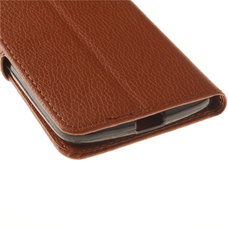 Litchi Skin PU Leather Phone Case with Card Slots for Motorola Moto G5 - Brown-4