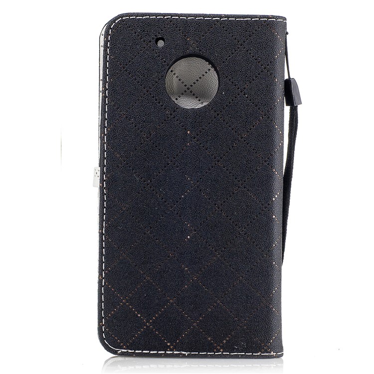 Love Heart Two-tone Leather Wallet Flip Case Accessory for Motorola Moto G5 - Black-3