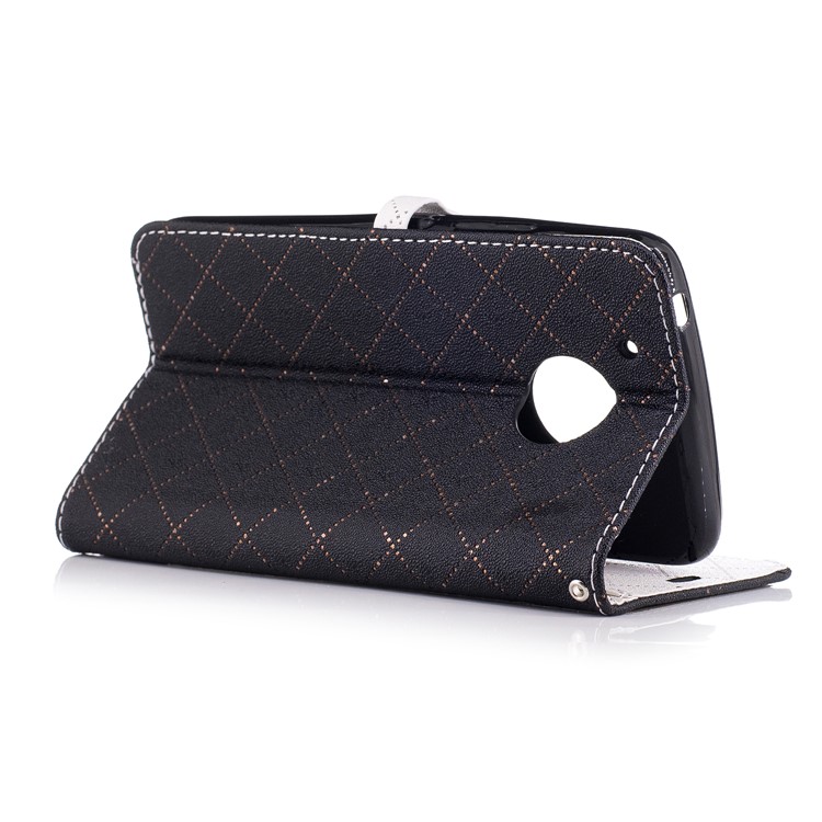 Love Heart Two-tone Leather Wallet Flip Case Accessory for Motorola Moto G5 - Black-4