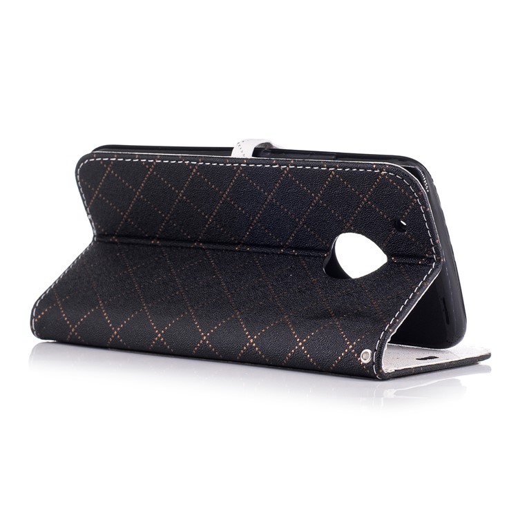 Love Heart Two-tone Leather Wallet Mobile Case Accessory for Motorola Moto G5 Plus - Black-4