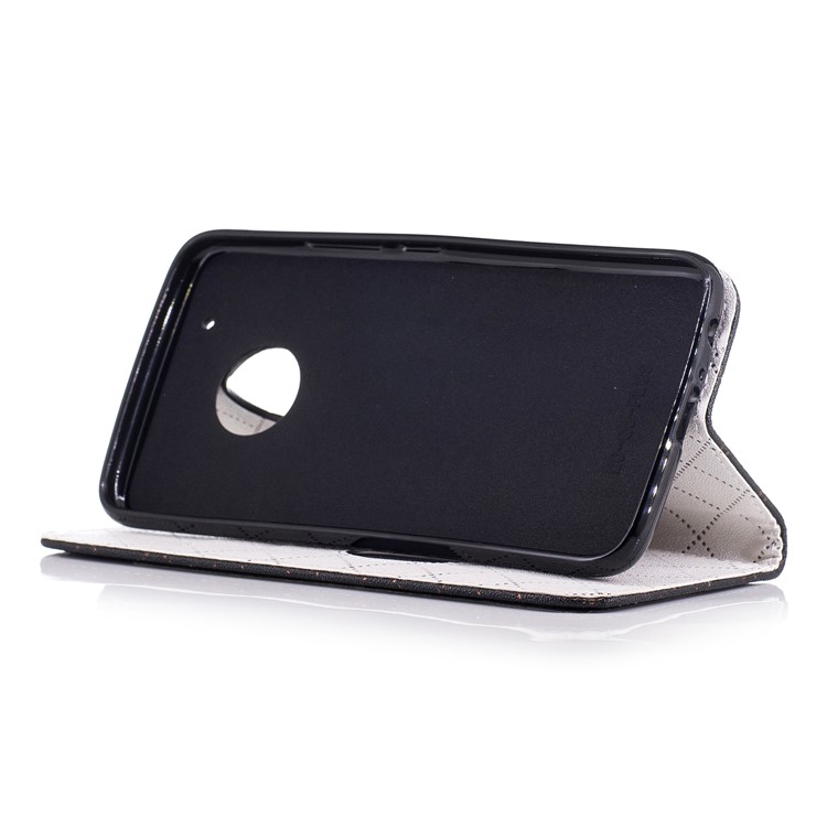 Love Heart Two-tone Leather Wallet Mobile Case Accessory for Motorola Moto G5 Plus - Black-5
