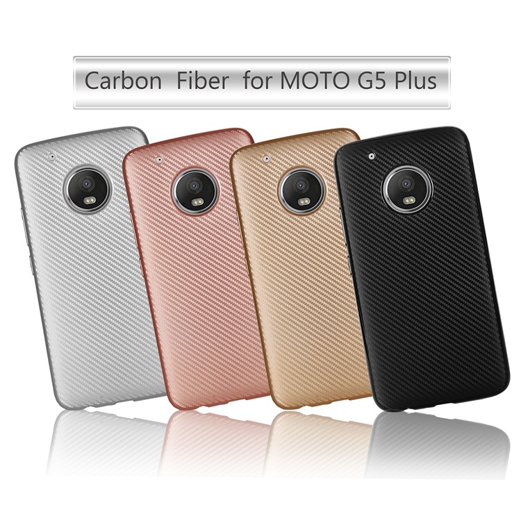 Carbon Fiber Soft TPU Protection Mobile Phone Case for Motorola Moto G5 Plus - Gold-2