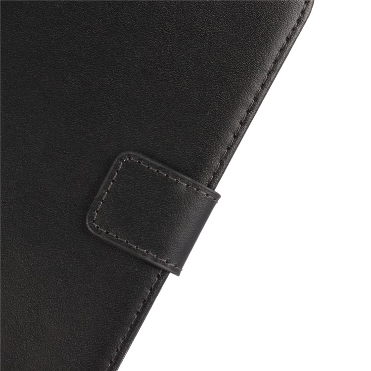Genuine Split Leather Wallet Magnetic Flip Cover for Motorola Moto G5 - Black-5