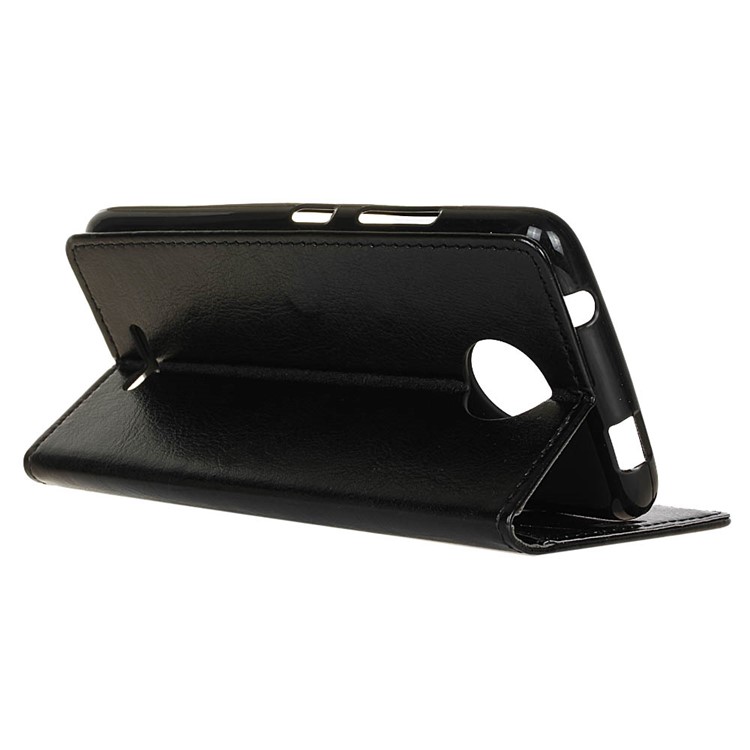 Crazy Horse Wallet Leather Stand Case for Motorola Moto C Plus - Black-4