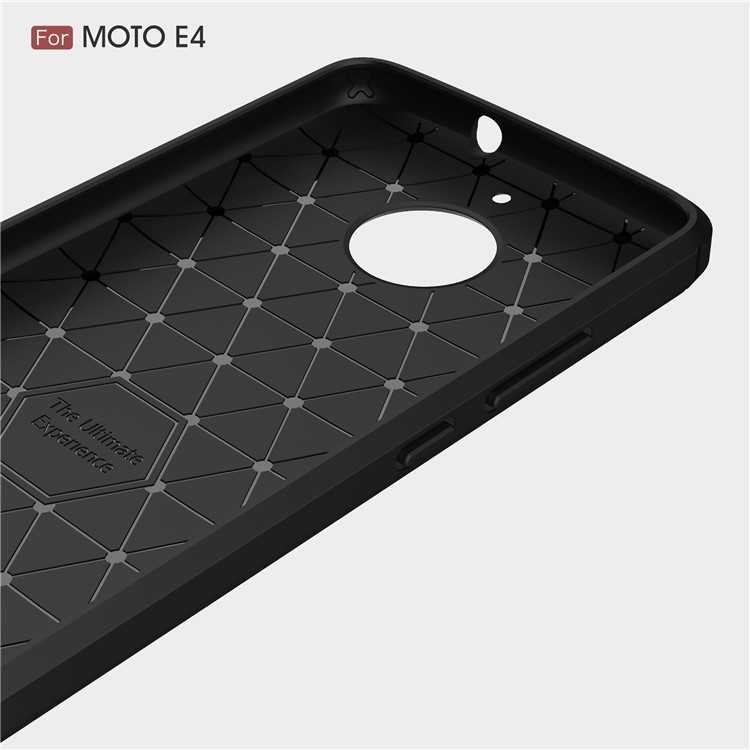 Carbon Fibre Brushed TPU Case for Motorola Moto E4 (EU Version) - Black-5