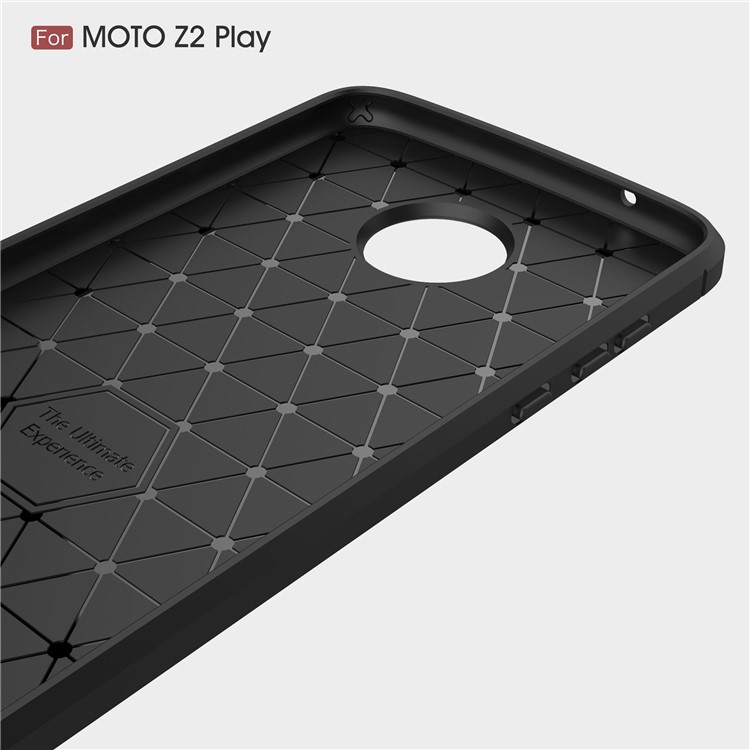 For Motorola Moto Z2 Play Carbon Fiber Texture Brushed TPU Cellphone Cover - Black-5