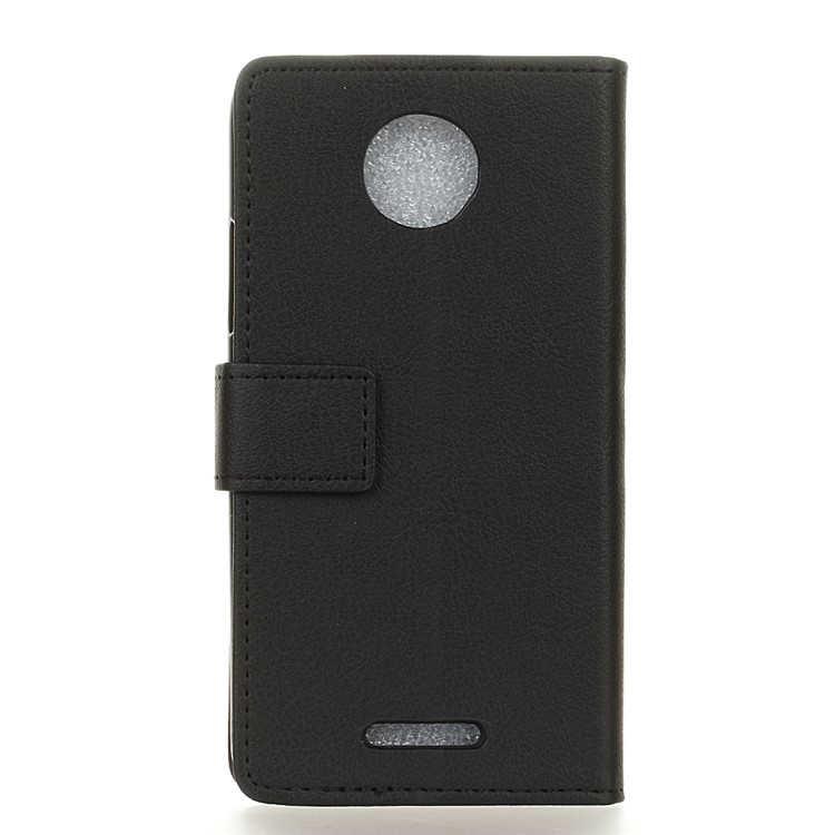 PU Leather Protection Mobile Shell with Card Slots for Motorola Moto C Plus - Black-2