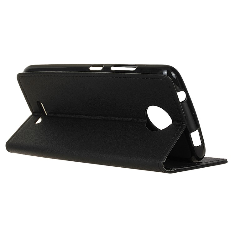 PU Leather Protection Mobile Shell with Card Slots for Motorola Moto C Plus - Black-5